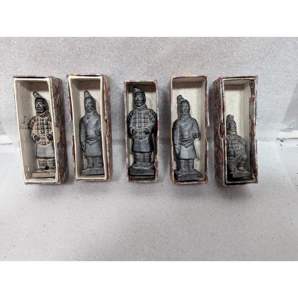 Set Of 5 Vintage Chinese Terracotta Warriors of Xian China Souvenirs